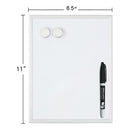 Mini Magnetic Dry-Erase Whiteboard, 8-1/2" x 11", Aluminum Frame With Silver Finish