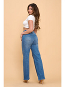 Mid-Low Rise Stretchy Wide Leg Denim Jeans