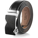 Genuine Leather Ratchet Belt with Automatic Buckle