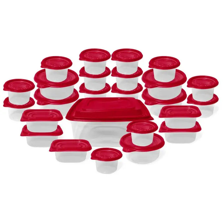 Nested 50-Piece Plastic Food Storage Container Set