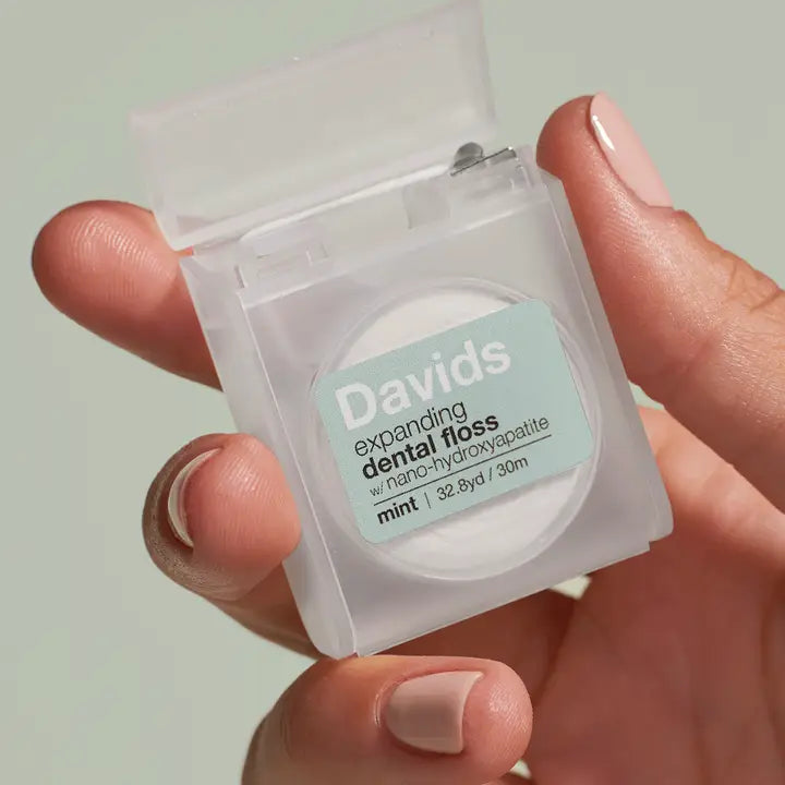 Davids Expanding Dental Floss / Refillable Dispenser / Mint