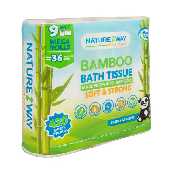 Bamboo Bath Tissue | 2-Ply | 9 Rolls Per Pack