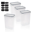 2-Liter Plastic Food Storage Containers Set of 8 with Labels