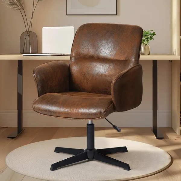 360° Swivel Adjustable Office, Accent and Vanity Chair Brown
