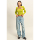 Cutout Long Sleeve Crop Top