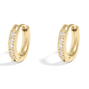 18K Gold Pvd Stainless Steel Cz Mini Huggie Earrings