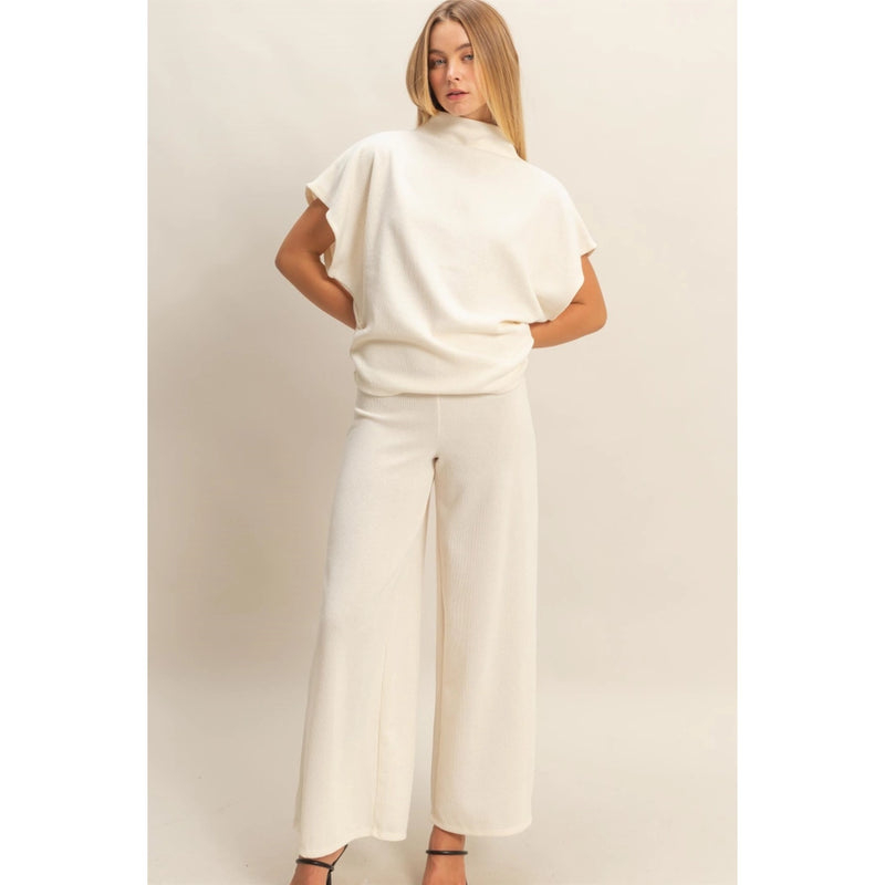 Mock Neck Top and Pants Set