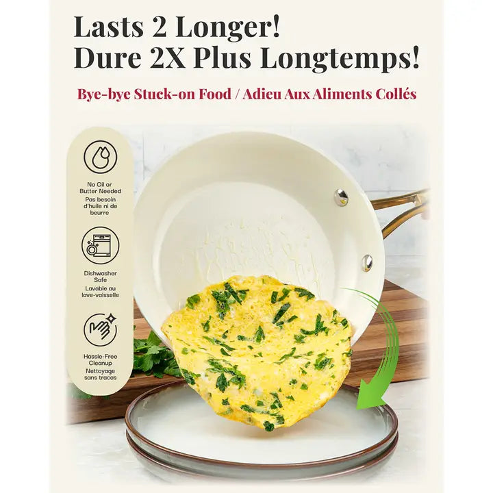 Gotham Steel Natural Collection Blue/Cream 10" Fry Pan