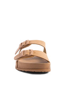 Minata Platform Buckled Slide Sandals - OutletSavings