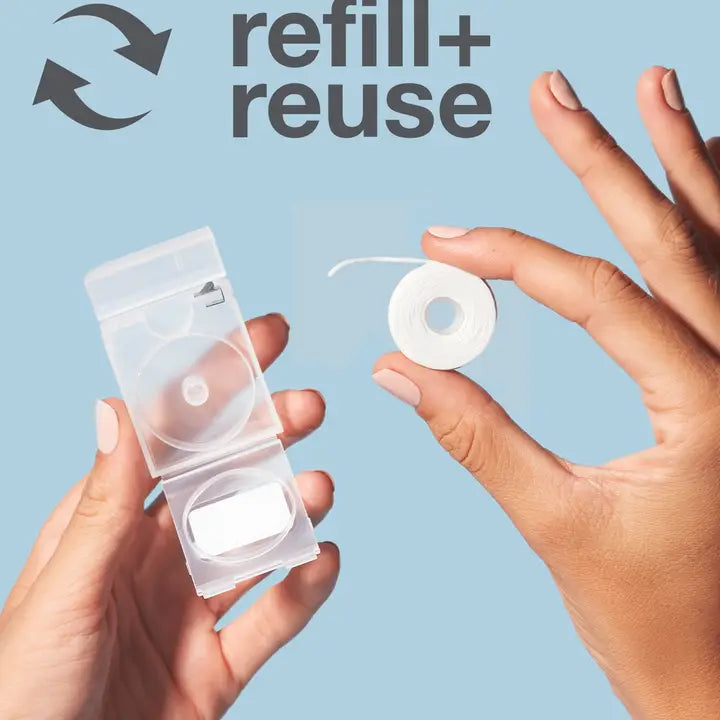 Davids Expanding Dental Floss / Refillable Dispenser / Mint