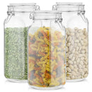 Glass Food Storage Jar with Airtight Clamp Lids - Set of 3