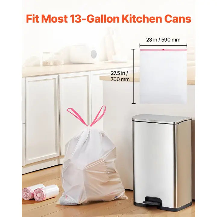 Drawstring garbage bags 13 gal/pack of 110