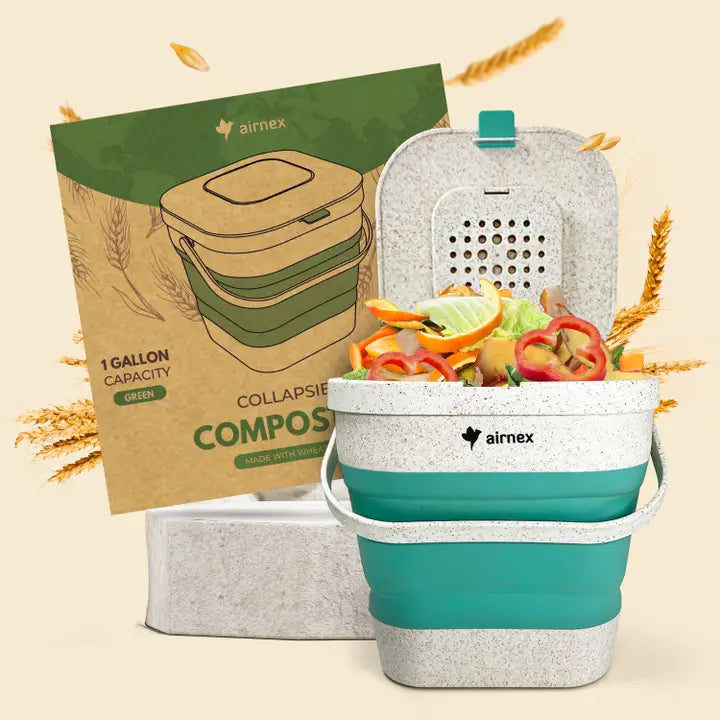 Collapsible Kitchen Compost Bin - 1 Gal Home Composter