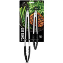 Tongs Set - 9" & 12" Stainless Steel -Hangable & Shelf Ready