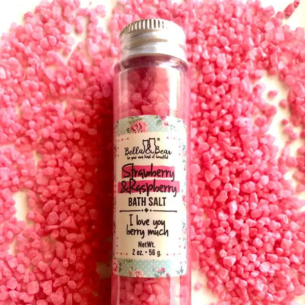 Mini Travel Bath Salts – Sweet Strawberry & Raspberry