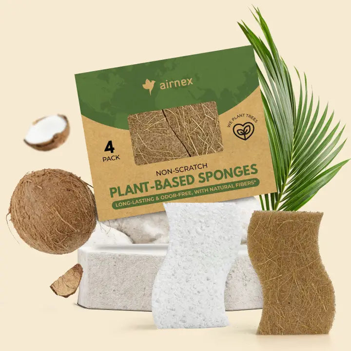 Eco Kitchen Cleaning Supplies - 4 Pack Reusable Sponges