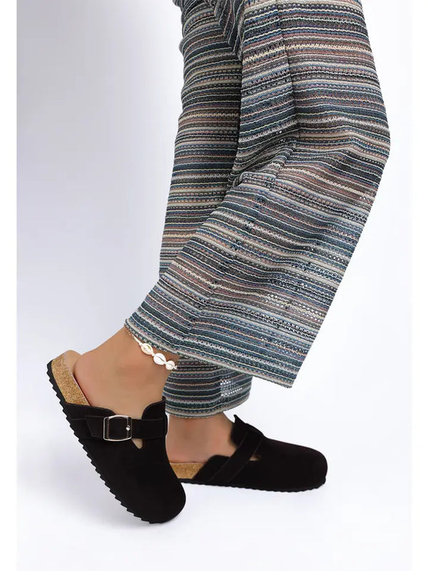 Ratiha Buckle Accent Slip-On Footbed Mules