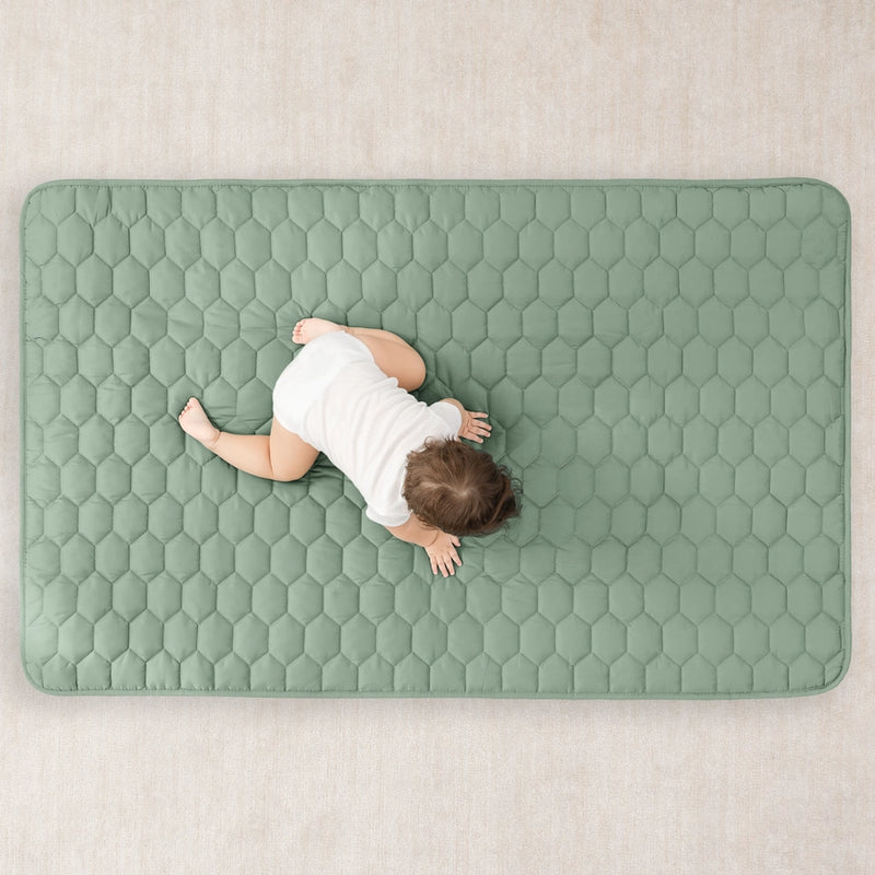 Premium Play Mat, Quilted Baby Mat For Floor By Comfy Cubs