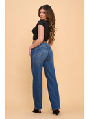 Mid-Low Rise Stretchy Wide Leg Denim Jeans