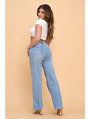 Mid-Low Rise Stretchy Wide Leg Denim Jeans