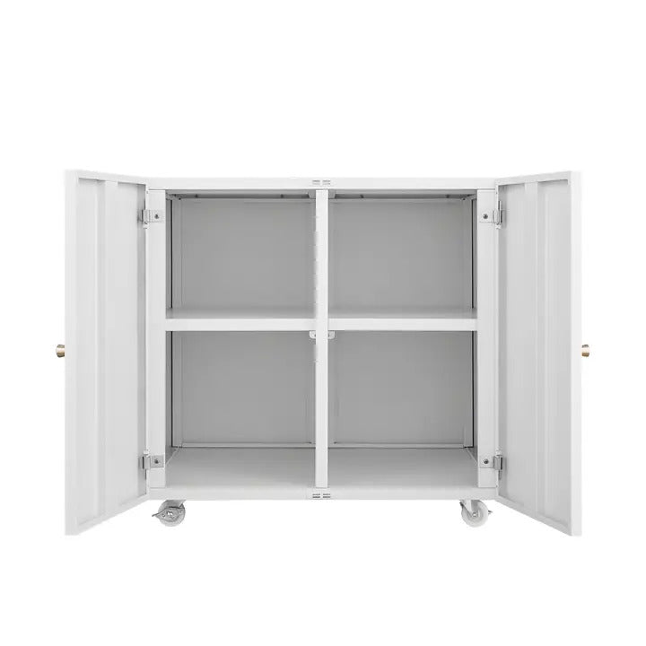 Mobile Office Printer Stand with File Drawer White