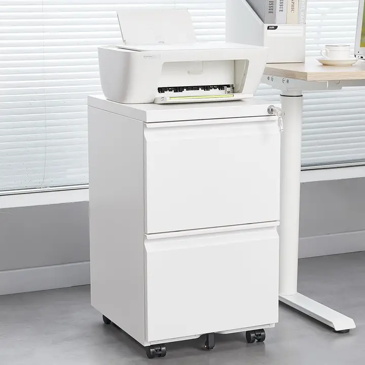 2-Drawer Mobile File Cabinet with Lock and Wheels