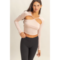Cutout Long Sleeve Crop Top