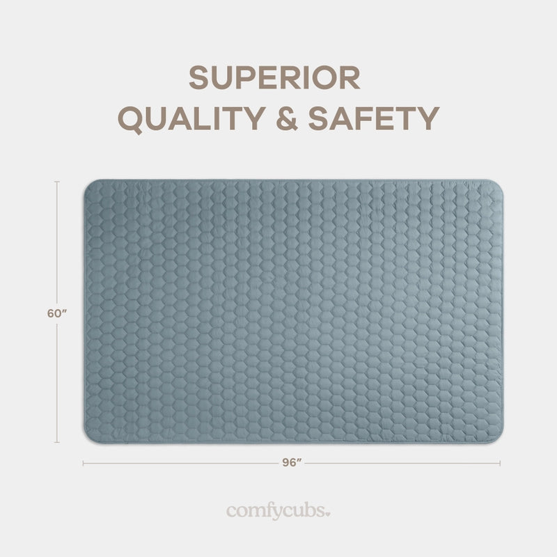 Premium Play Mat, Quilted Baby Mat For Floor By Comfy Cubs
