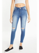 High Rise Distressed Ankle Skinny Jeans