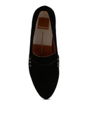 Durance Studded Genuine Suede Loafers - OutletSavings