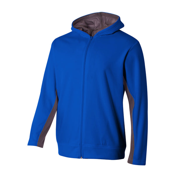 YOUTH FULL ZIP COLOR BLOCK FLEECE HOODIE