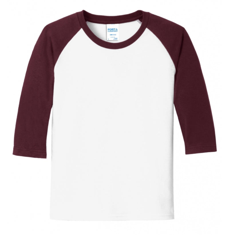 Youth Core Blend 3-4-Sleeve Raglan Tee