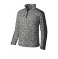 Youth PosiCharge Electric Heather Colorblock 1-4-Zip Pullover
