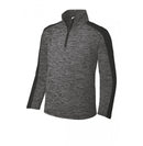 Youth PosiCharge Electric Heather Colorblock 1-4-Zip Pullover
