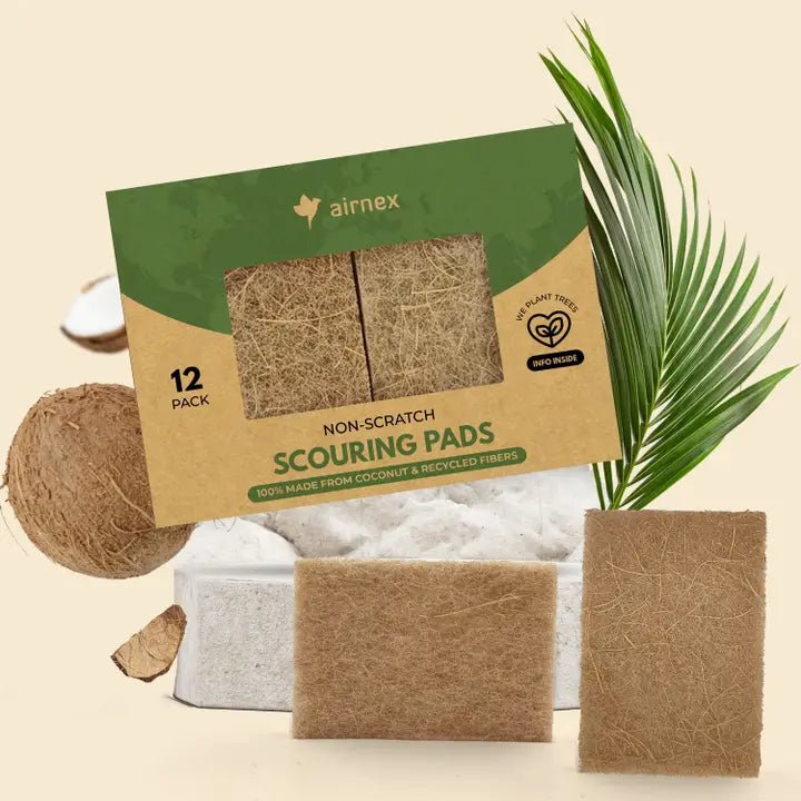 Eco-Friendly Scouring Pad - 12 Pack Coconut Scourer
