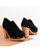 Osage Black Clogs Loafers in Fine Suede - OutletSavings