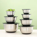 JoyJolt Stainless Steel Bowls with Lids - Set of 7 - Black