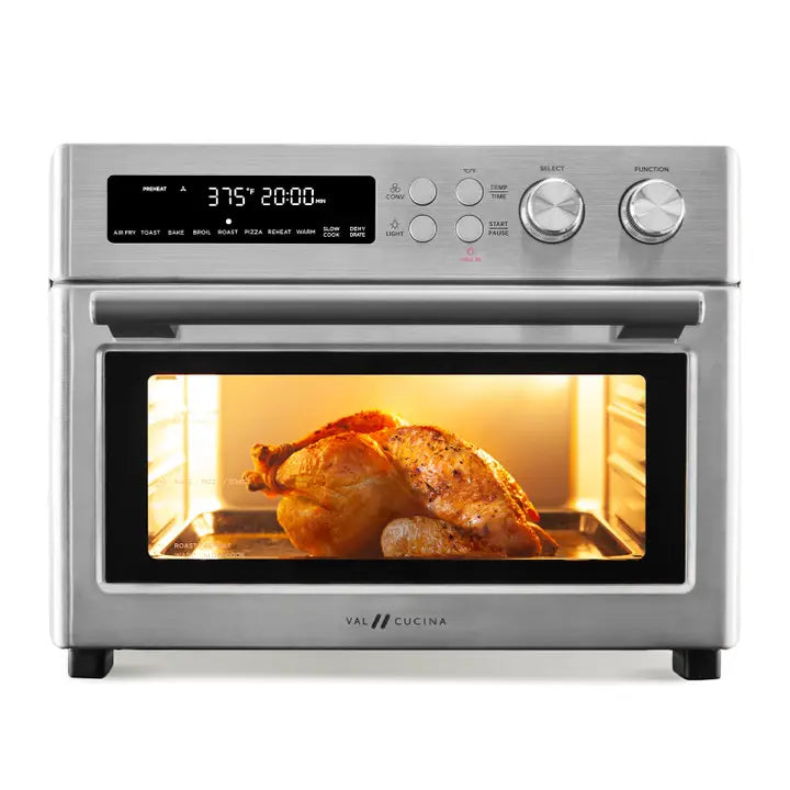 VAL CUCINA 10-in-1 Air Fryer Toaster Oven - Brushed Stainle