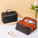 Vegan Leather Makeup Bag Solid Bag