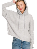 Textured Sweater Contrast Hoodie
