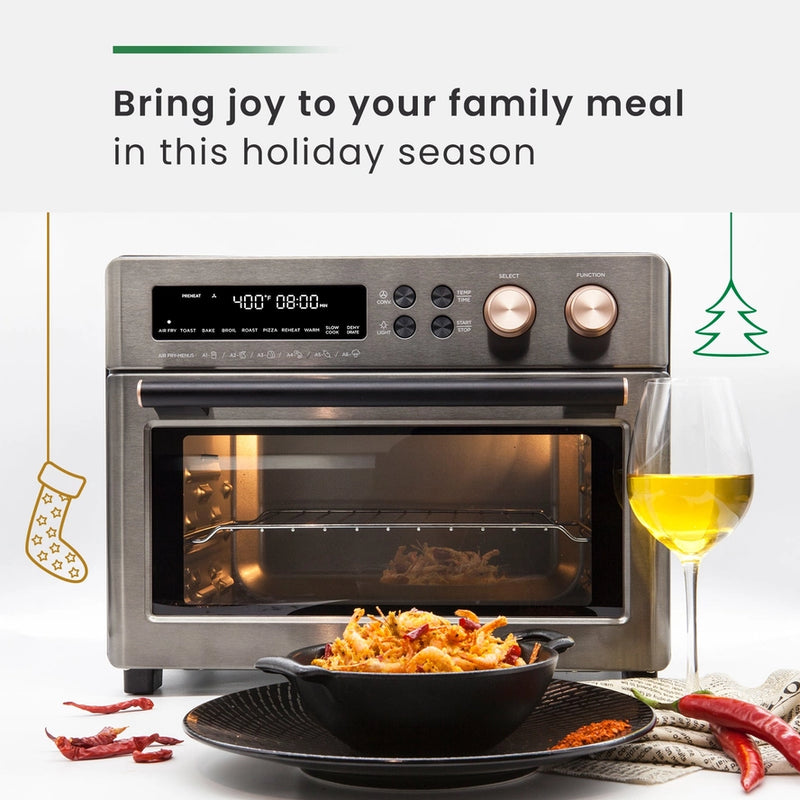 VAL CUCINA 10-in-1 Air Fryer Toaster Oven - Brushed Stainle