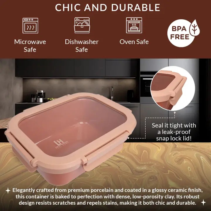 15 oz. Brixton Porcelain Ceramic Container with Glass Lid