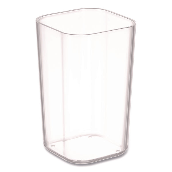 TRU RED Stackable Plastic Pencil Cup, 2.61 x 2.61 x 4.3, Clear