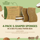 Eco Kitchen Cleaning Supplies - 4 Pack Reusable Sponges