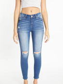 High Rise Distressed Ankle Skinny Jeans