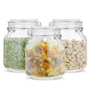 Glass Food Storage Jar with Airtight Clamp Lids - Set of 3