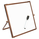 Magnetic Table-Top Dry-Erase Board, 10" x 10", Dark Bronze Aluminum Frame
