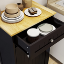 Black Tilt-Out Trash Cabinet with Drawer and Storage