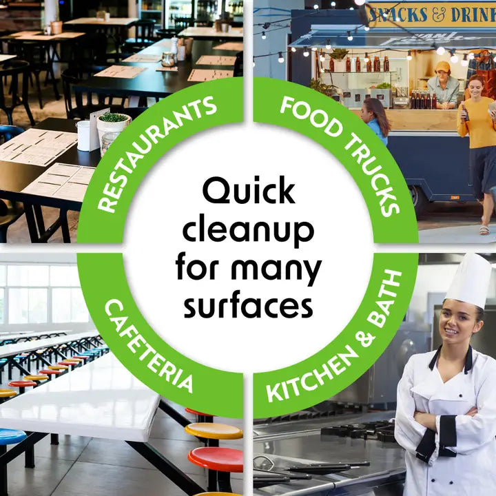 Table Bussers® Natural All-Purpose Cleaning Wipes | Compostable Cloth | Portable Dispensing Bucket