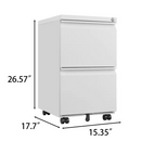 2-Drawer Mobile File Cabinet with Lock and Wheels